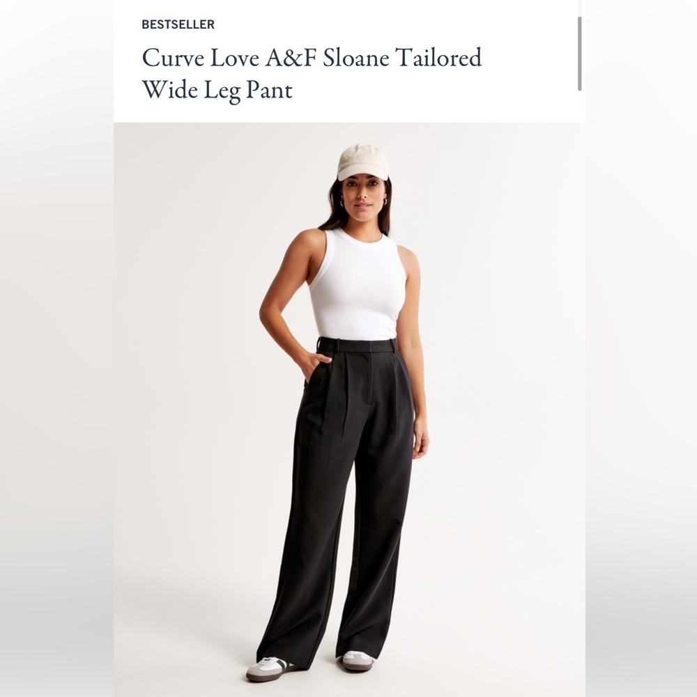 Curve Love A&F Sloane Tailored Wide Leg Pant